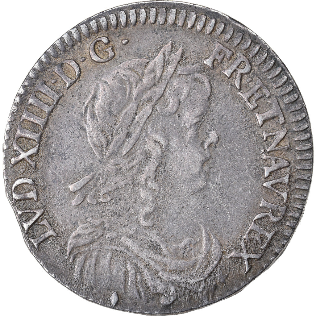 Francia, Louis XIV, 1/12 Ecu à la mèche longue, 1658, Aix, Plata, MBC