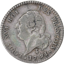 Coin, France, Louis XVI, 15 Sols, 1791, Paris, VF(20-25), Silver, KM:604.1