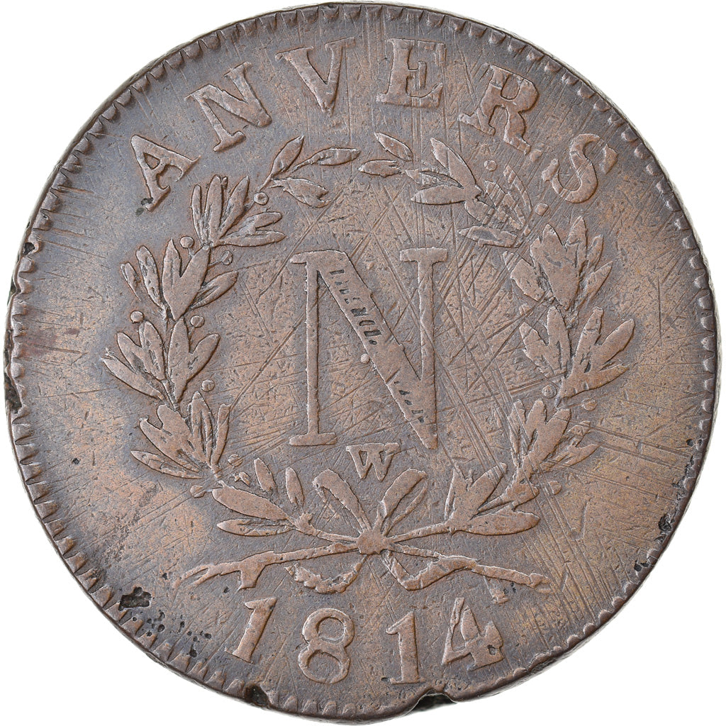 Moneta, STATI FRANCESI, ANTWERP, Napoleon I, 10 Centimes, 1814, Anvers, BB
