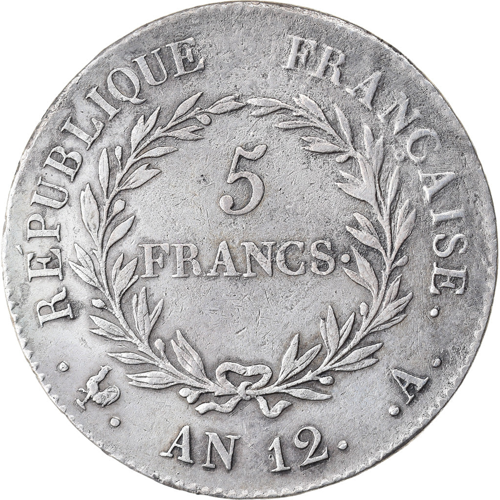 Coin, France, Napoléon I, 5 Francs, An 12 (1804), Paris, EF(40-45), Silver