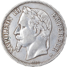 Munten, Frankrijk, Napoléon III, 5 Francs, 1867, Strasbourg, FR+, Zilver