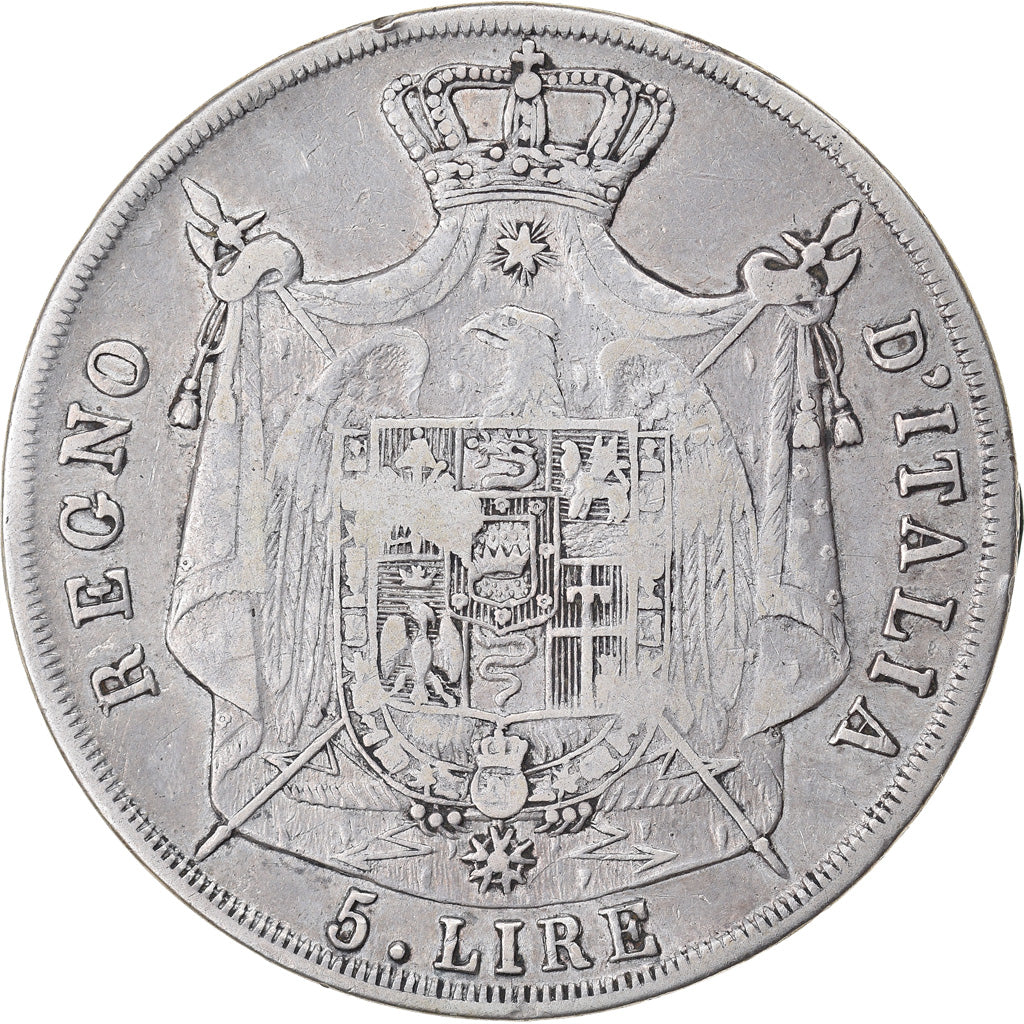 Münze, Italien Staaten, KINGDOM OF NAPOLEON, Napoleon I, 5 Lire, 1812, Milan