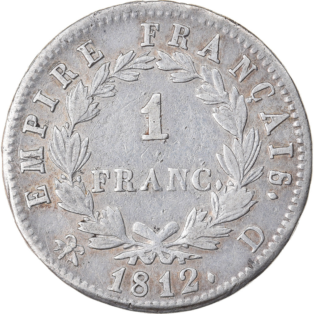 Monnaie, France, Napoléon I, Franc, 1812, Lyon, TTB, Argent, KM:692.5, Le