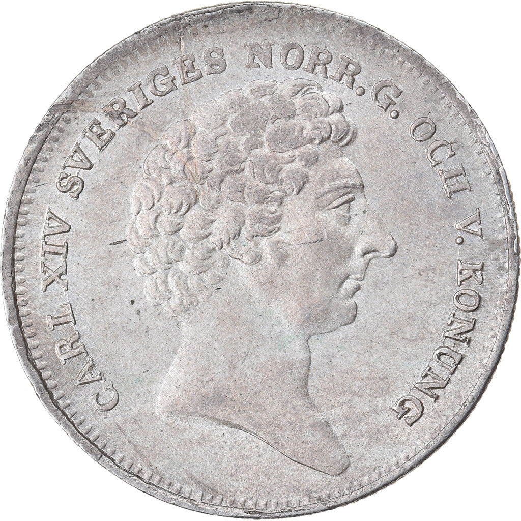 Monnaie, Suède, Carl XIV Johan, 1/8 Riksdaler, 1832, SUP, Argent, KM:626