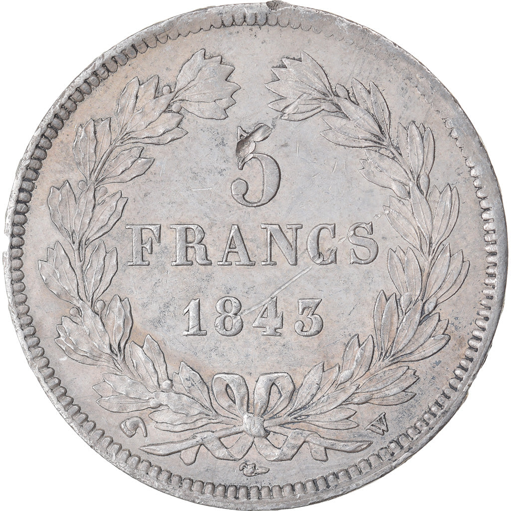 Monnaie, France, Louis-Philippe, 5 Francs, 1843, Lille, TTB, Argent