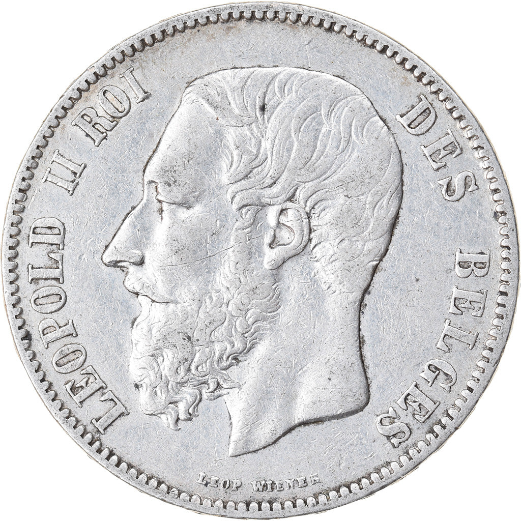 Münze, Belgien, Leopold II, 5 Francs, 5 Frank, 1869, SS, Silber, KM:24