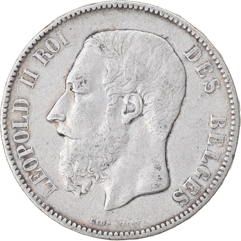 Coin, Belgium, Leopold II, 5 Francs, 5 Frank, 1873, VF(30-35), Silver, KM:24