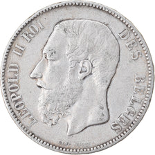 Coin, Belgium, Leopold II, 5 Francs, 5 Frank, 1873, VF(30-35), Silver, KM:24
