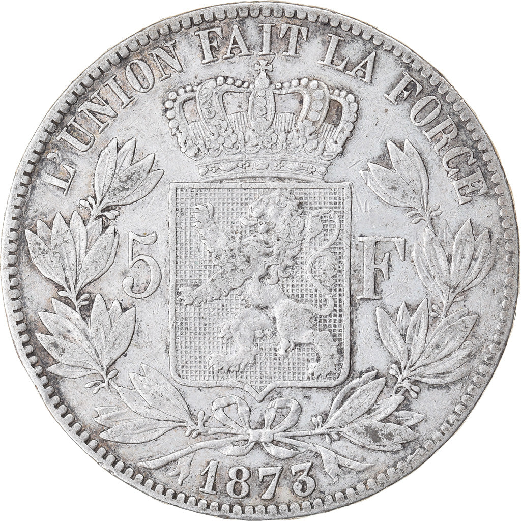 Coin, Belgium, Leopold II, 5 Francs, 5 Frank, 1873, VF(30-35), Silver, KM:24