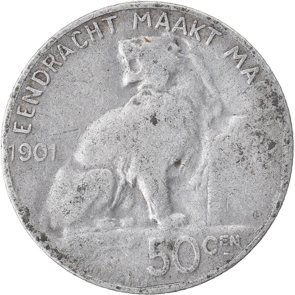 Coin, Belgium, Leopold II, 50 Centimes, 1901, VF(20-25), Silver, KM:51