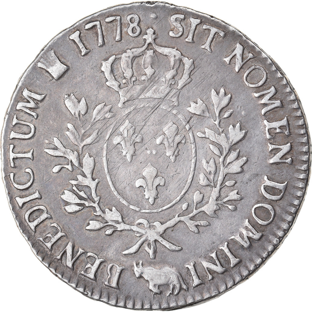 Monnaie, France, Louis XVI, Écu de Béarn aux branches d'olivier, Ecu, 1778