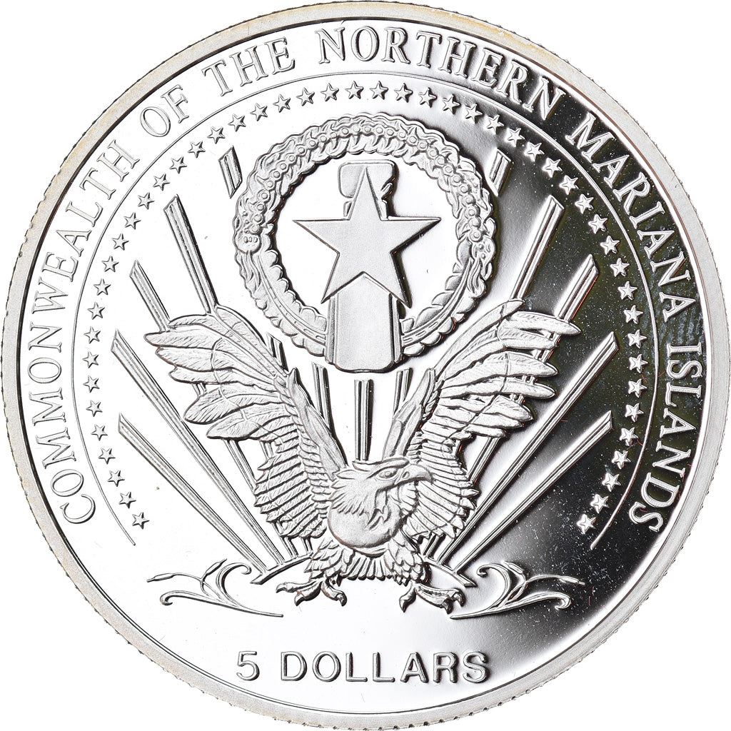 Moneta, ISOLE MARIANNE SETTENTRIONALI, 5 Dollars, 2004, Proof, FDC, Argento