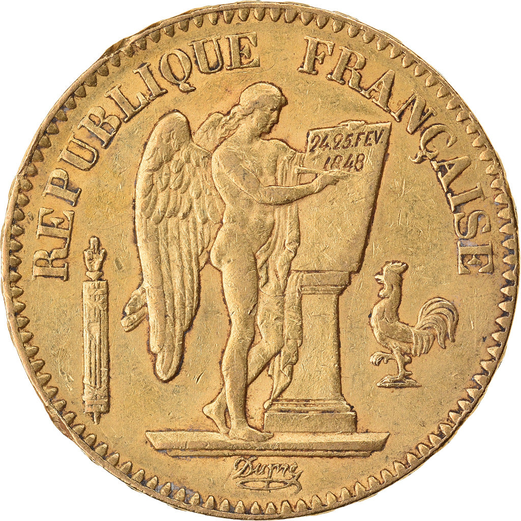Moneda, Francia, Génie, 20 Francs, 1849, Paris, MBC, Oro, KM:757, Gadoury:1032