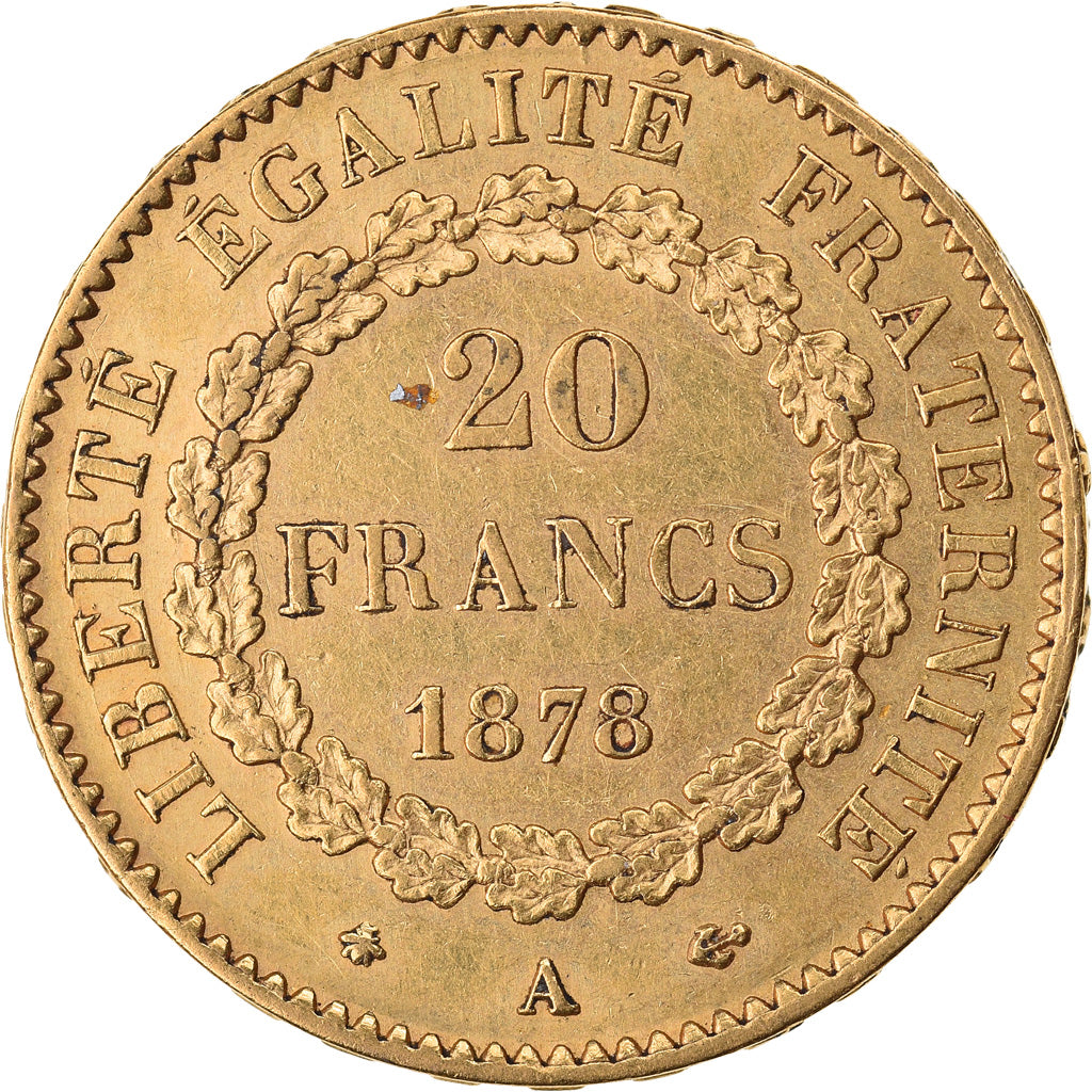 Monnaie, France, Génie, 20 Francs, 1878, Paris, SUP, Or, KM:825