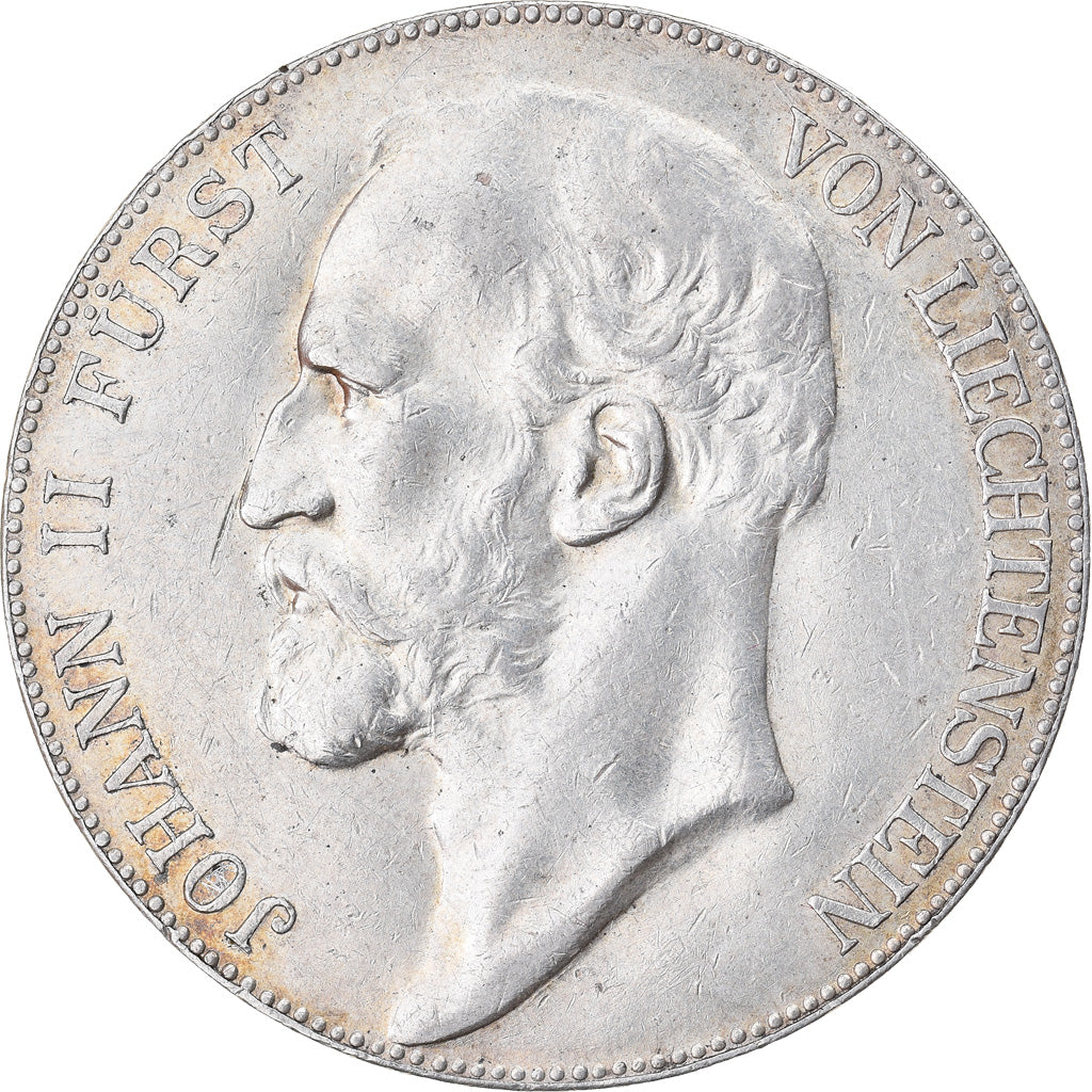 Moneda, Liechtenstein, Prince John II, 5 Kronen, 1910, Rare, MBC+, Plata, KM:4