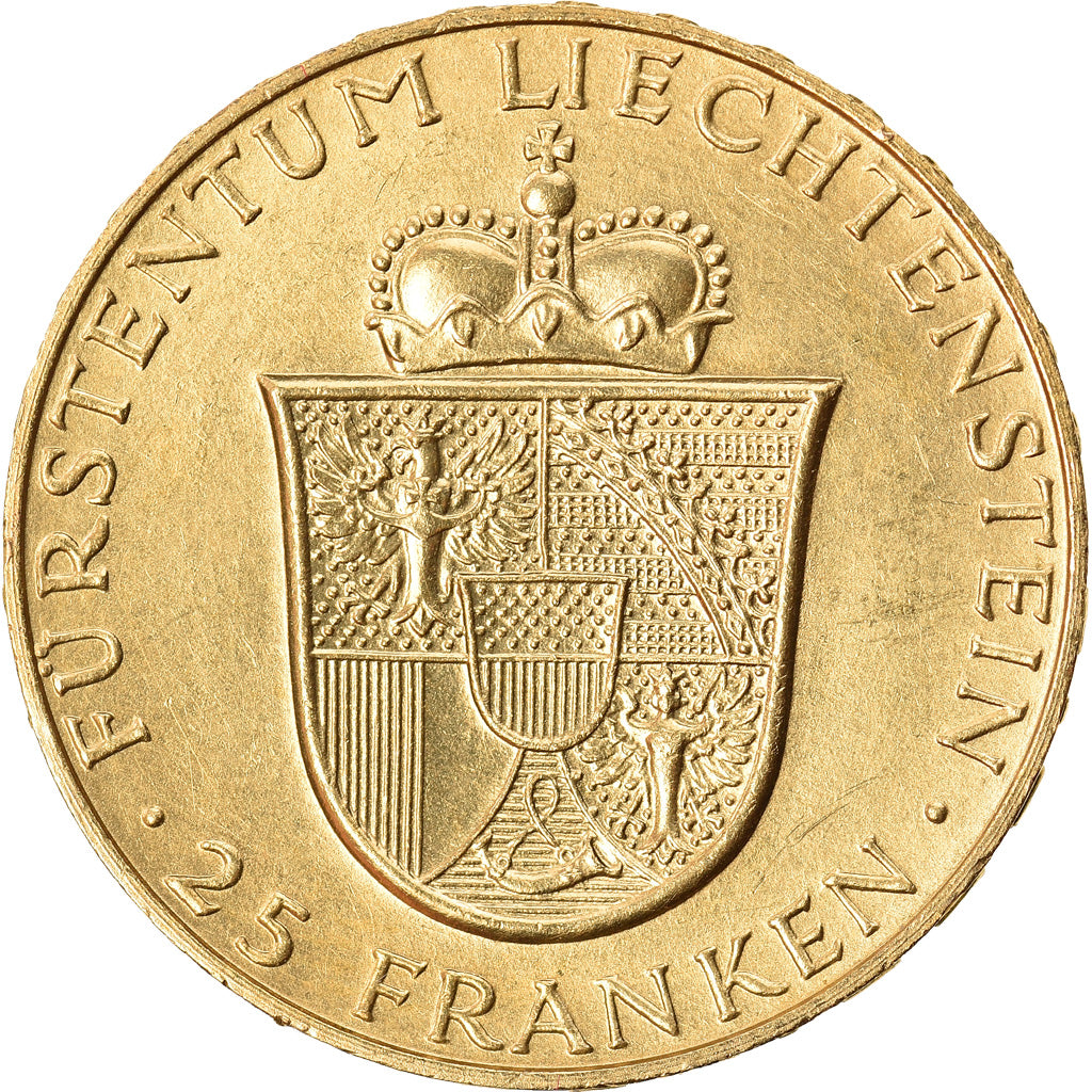 Münze, Liechtenstein, Prince Franz Josef II, 25 Franken, 1956, VZ+, Gold, KM:15