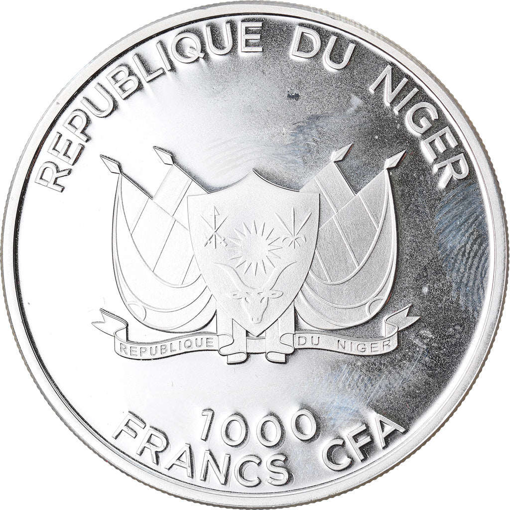 Moneta, Niger, 1000 Francs, 2012, Proof, MS(65-70), Srebro, KM:19