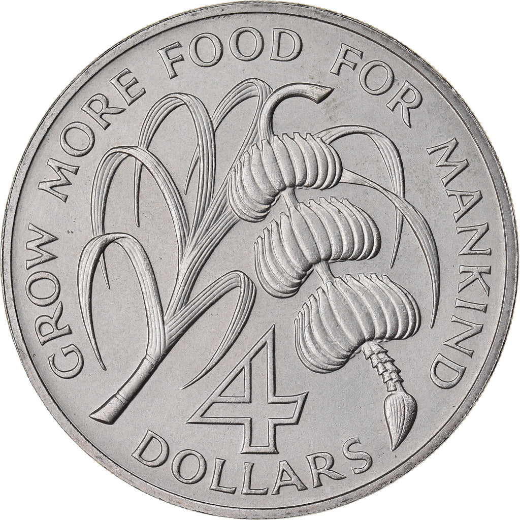 Coin, SAINT KITTS & NEVIS, 4 Dollars, 1970, MS(63), Copper-nickel, KM:1