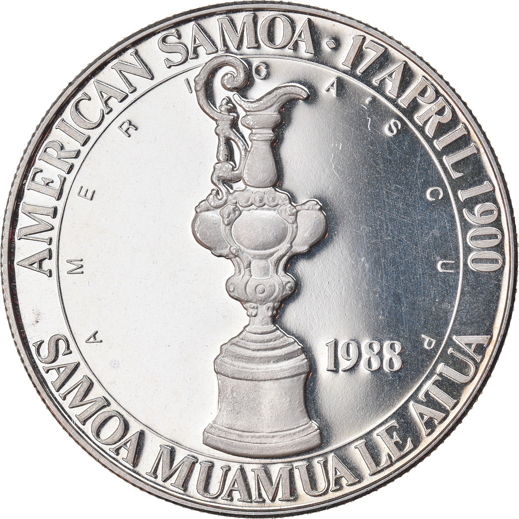Moneda, AMERICAN SAMOA, 5 Dollars, 1988, Phillips, Proof, FDC, Plata, KM:2