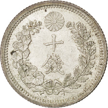 Coin, Japan, Mutsuhito, 10 Sen, 1876, MS(60-62), Silver, KM:23