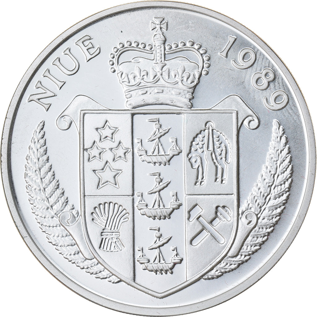 Coin, Niue, Elizabeth II, 50 Dollars, 1989, Proof, MS(65-70), Silver, KM:27