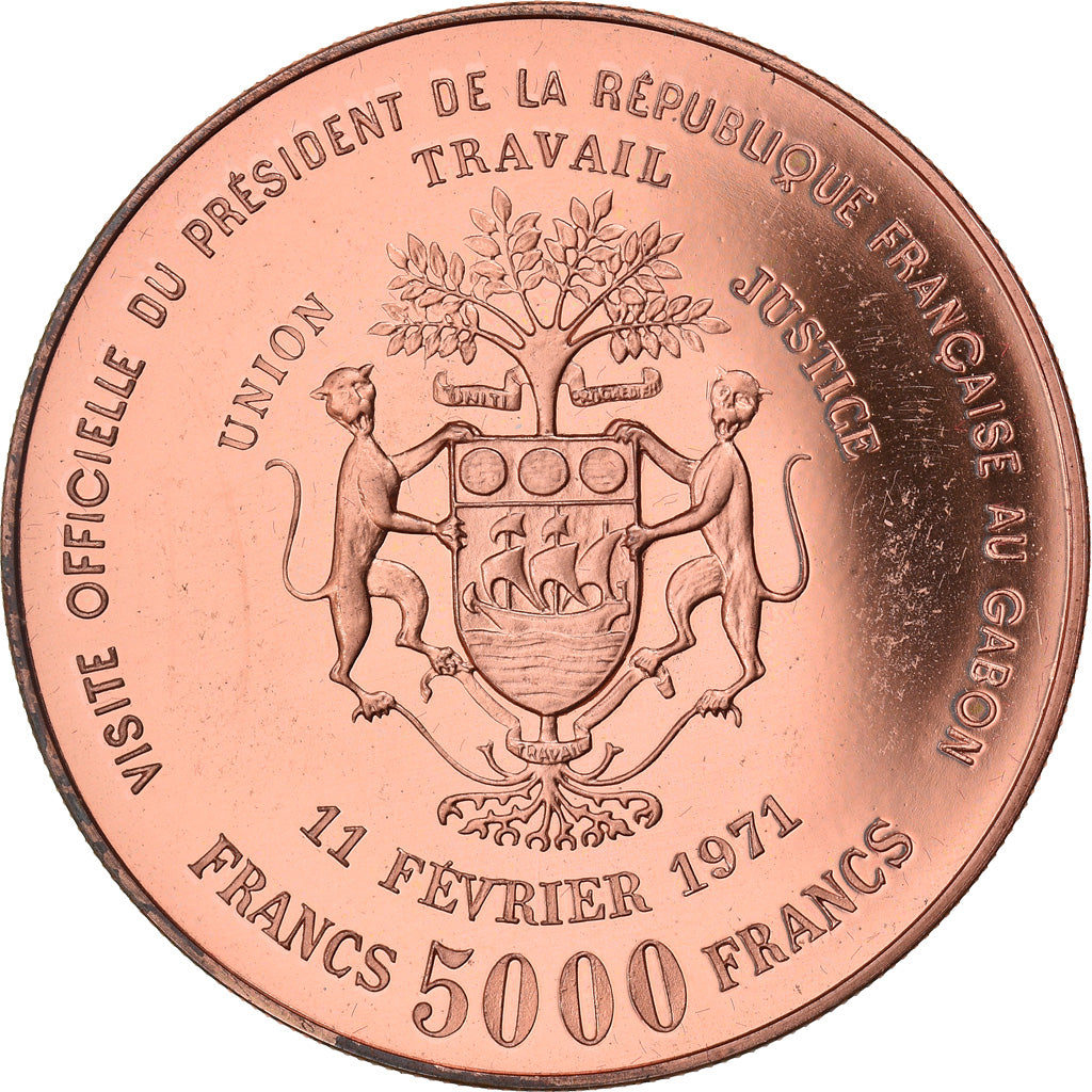 Coin, Gabon, 5000 Francs, 1971, Paris, ESSAI, MS(65-70), Copper-Aluminum-Nickel