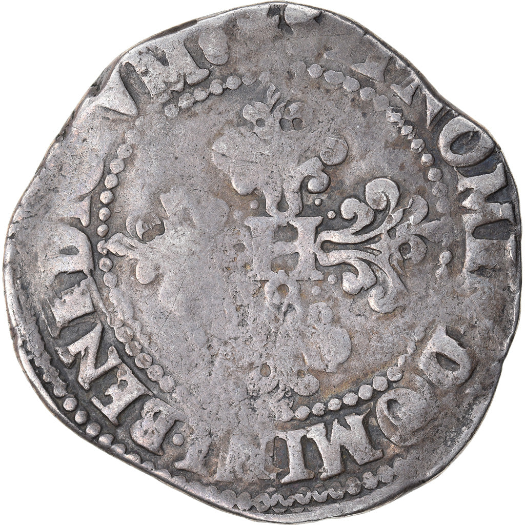 Münze, Frankreich, Henri III, Franc au Col Plat, 1584, Angers, S, Silber