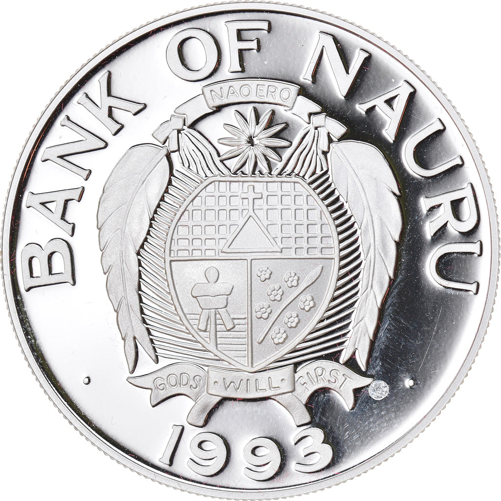 Moneta, Nauru, 10 Dollars, 1993, Proof, FDC, Argento, KM:5