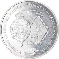 Moneda, Isla Ascensión, 25 Pence, Crown, 1981, Proof, FDC, Plata, KM:3b