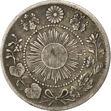 JAPAN, 10 Sen, 1870, KM #2, EF(40-45), Silver, 17.6, 2.52