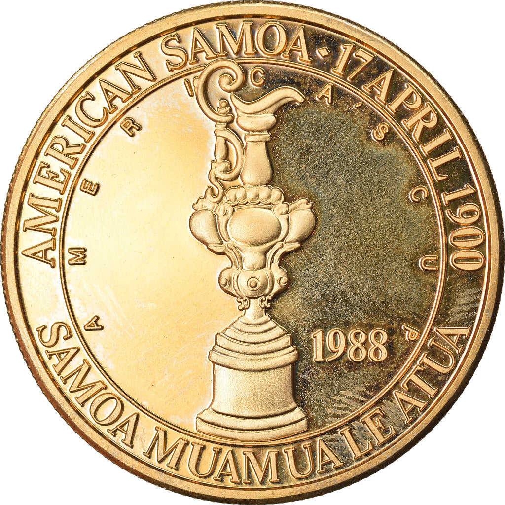 Moneta, AMERICAN SAMOA, Dollar, 1988, Phillips, Proof, FDC, Bronzo, KM:1.1