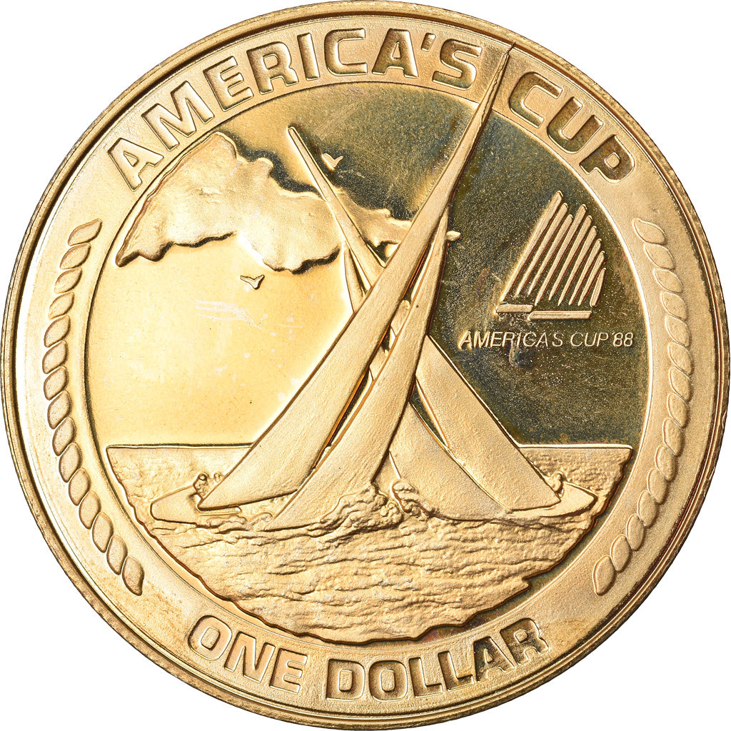 Moneta, AMERICAN SAMOA, Dollar, 1988, Phillips, Proof, FDC, Bronzo, KM:1.1