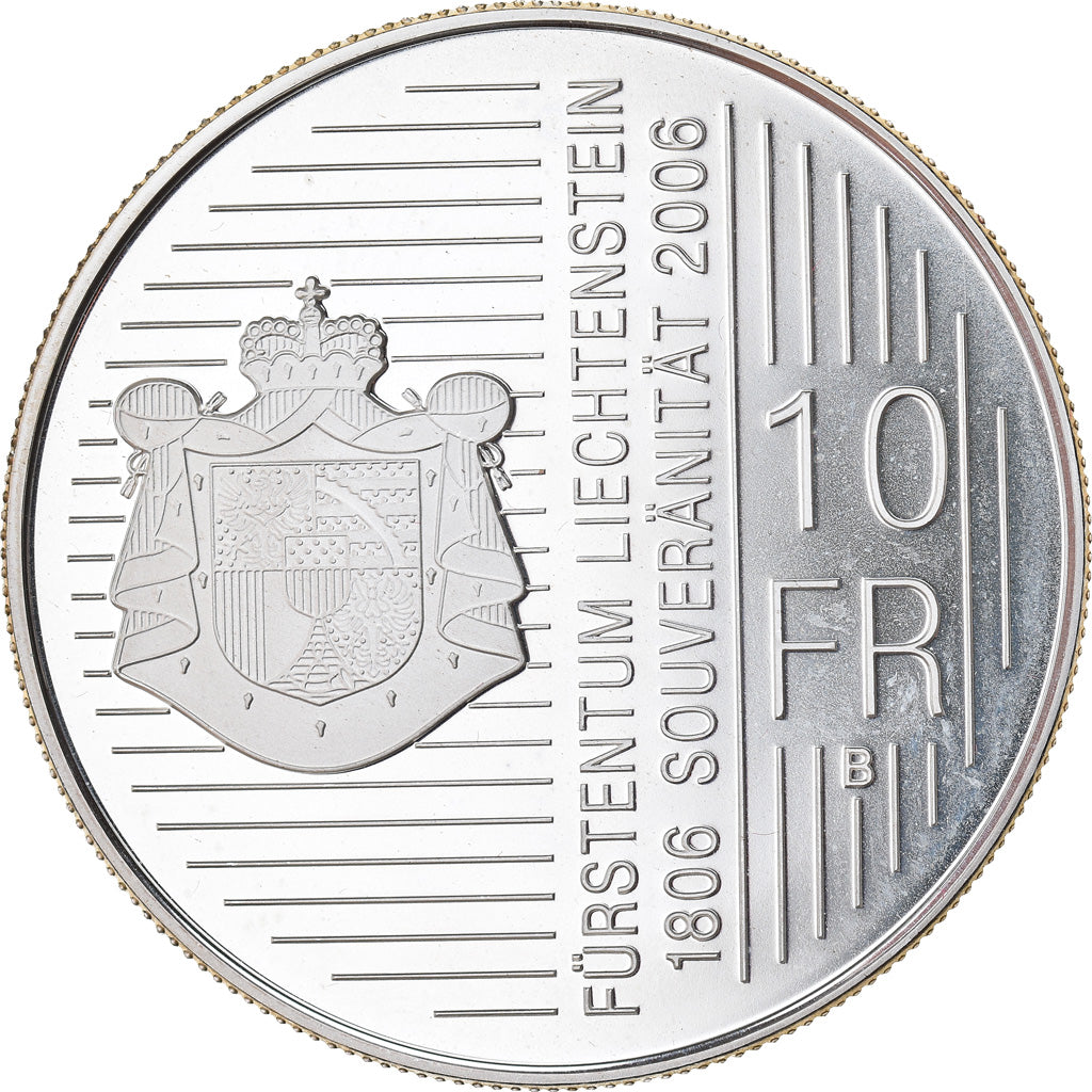 Münze, Liechtenstein, Prince Hans Adam II, 10 Franken, 2006, Bern, Proof, STGL