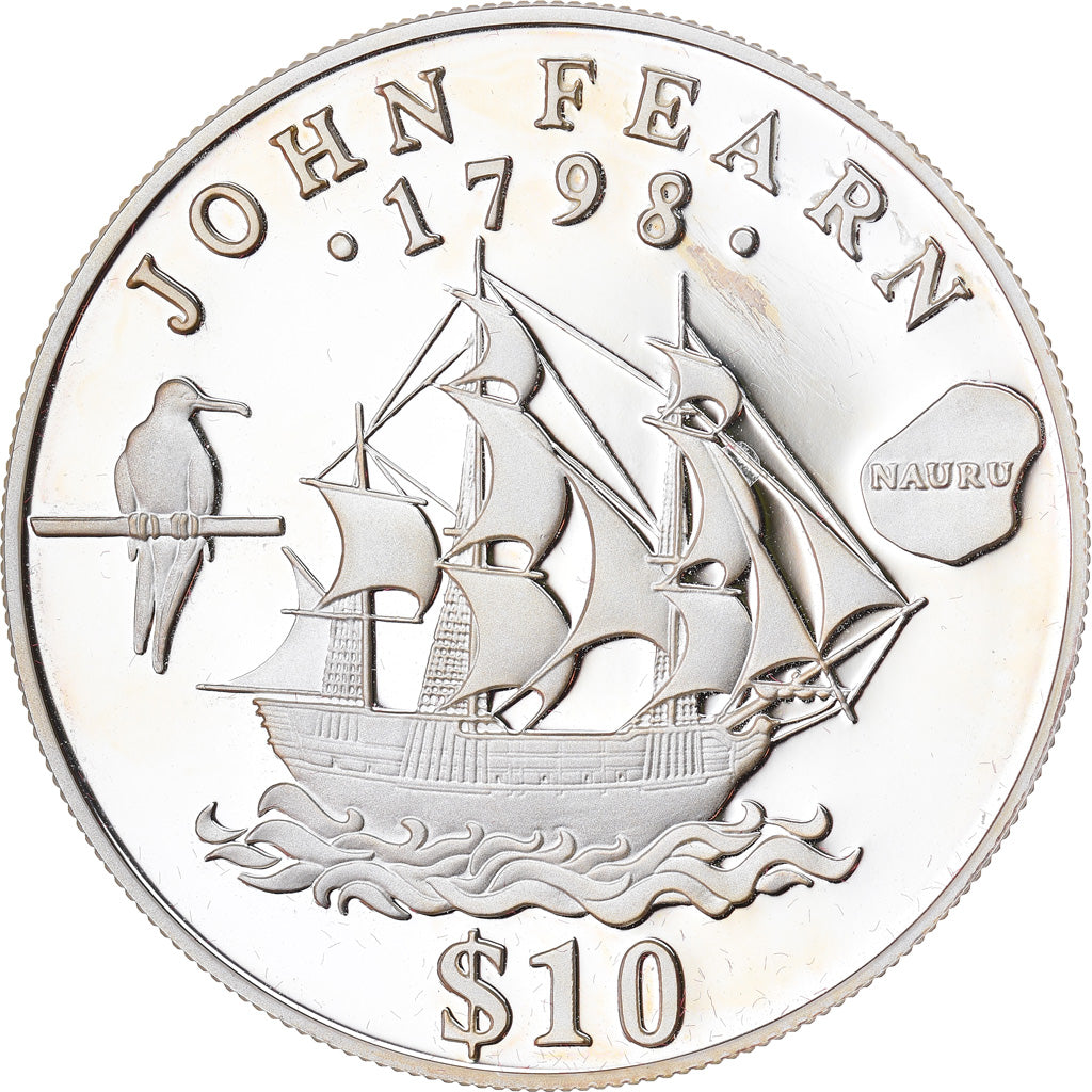 Moneta, Nauru, 10 Dollars, 1994, Proof, MS(65-70), Srebro, KM:7
