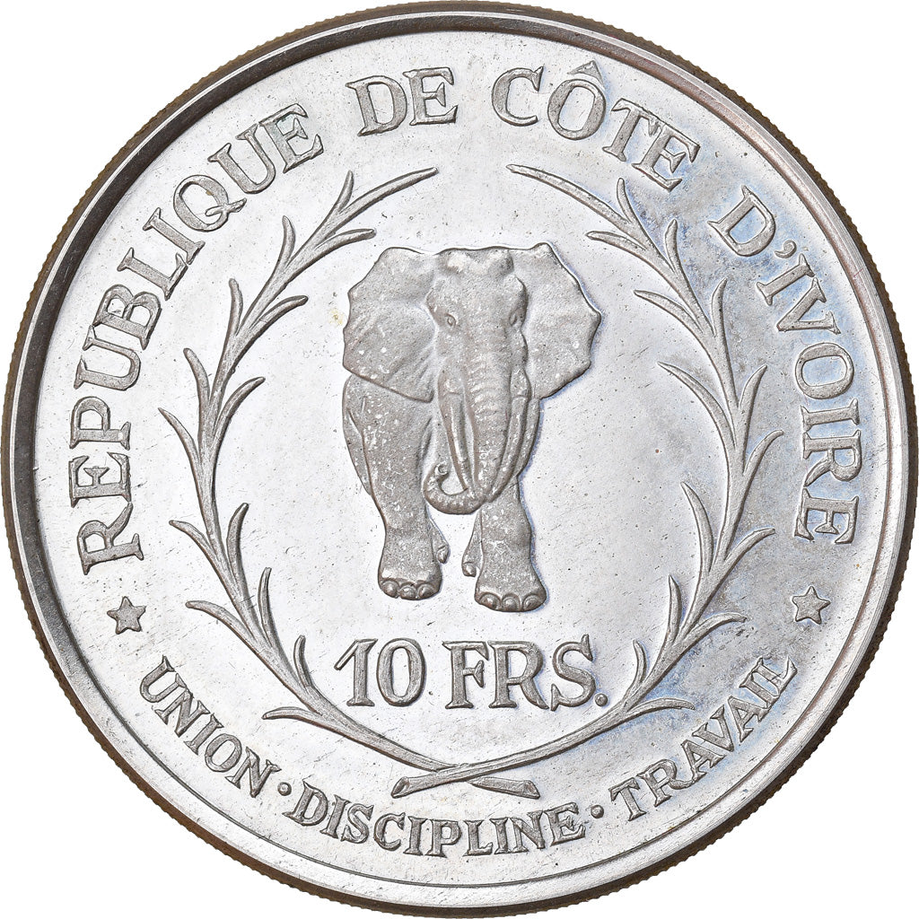 Moneta, Costa d’Avorio, 10 Francs, 1966, Paris, Proof, FDC, Argento, KM:1