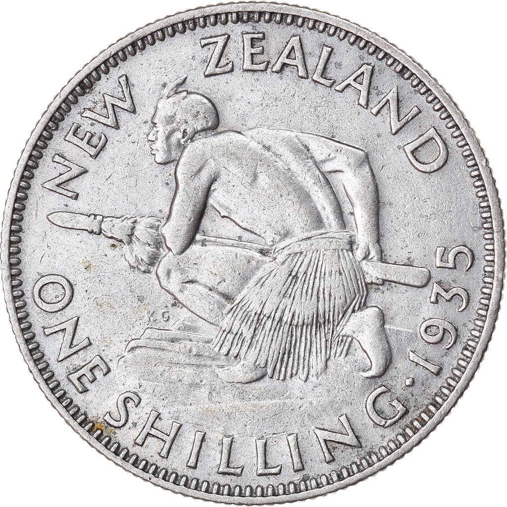 Coin, New Zealand, George V, Shilling, 1935, EF(40-45), Silver, KM:3