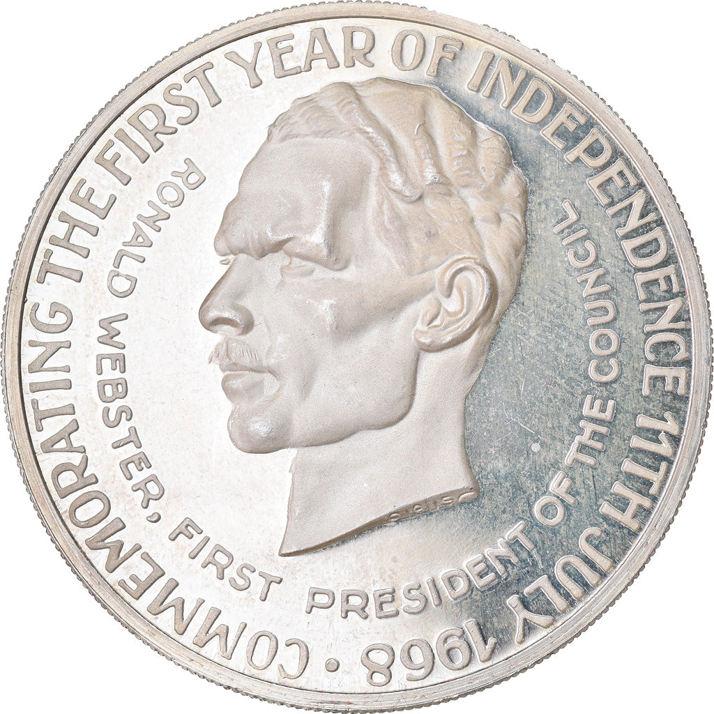 Moneta, ANGUILLA, 25 Dollars, 1968, Proof, MS(65-70), Srebro, KM:26