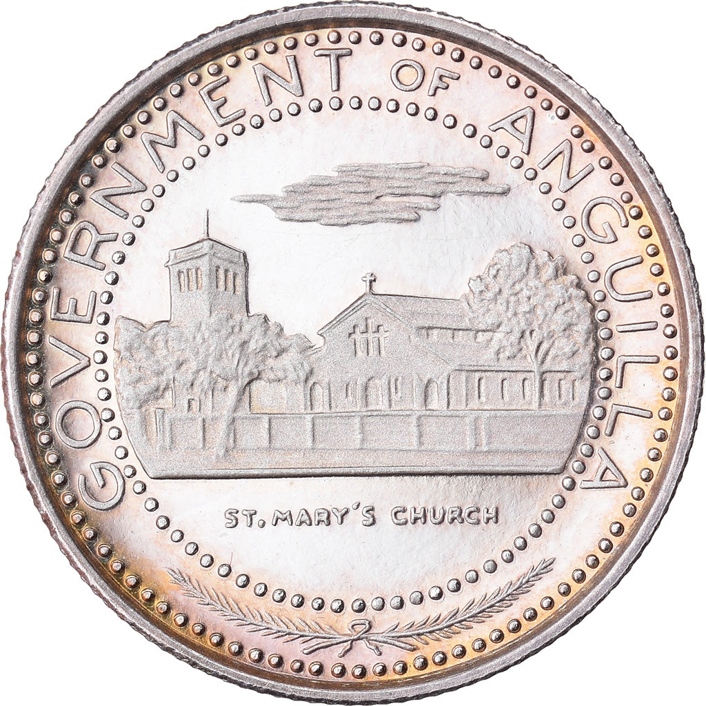 Moneta, ANGUILLA, 1/2 Dollar, 1970, Proof, MS(65-70), Srebro, KM:15