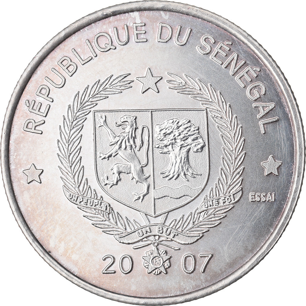 Moeda, Senegal, 2500 Francs, 2007, ENSAIO, MS(65-70), Prata, KM:E4