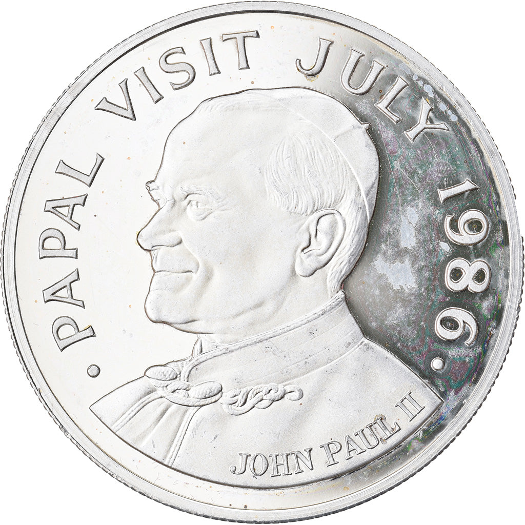 Moeda, Santa Lúcia, 5 Dollars, 1986, Proof, MS(65-70), Prata, KM:14A
