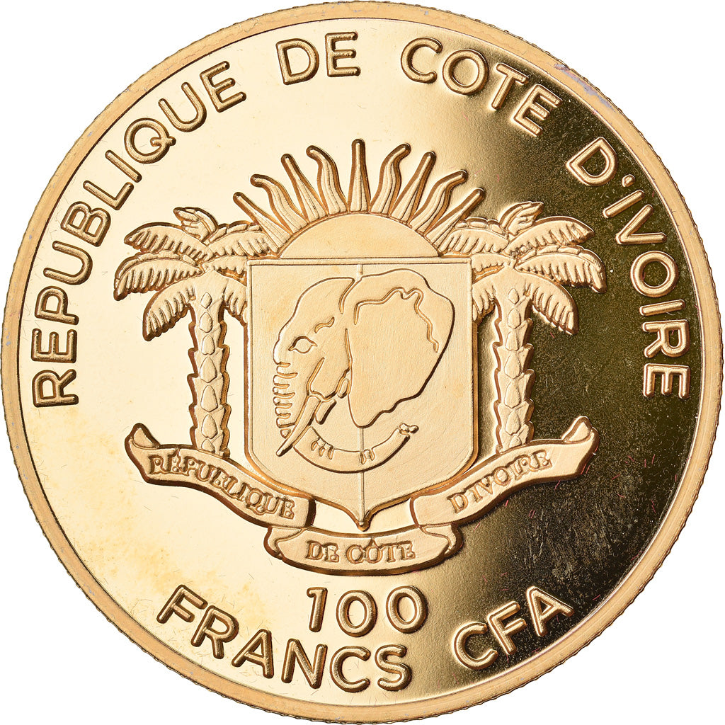 Coin, Ivory Coast, 100 Francs, 2011, Proof, MS(65-70), Copper Gilt
