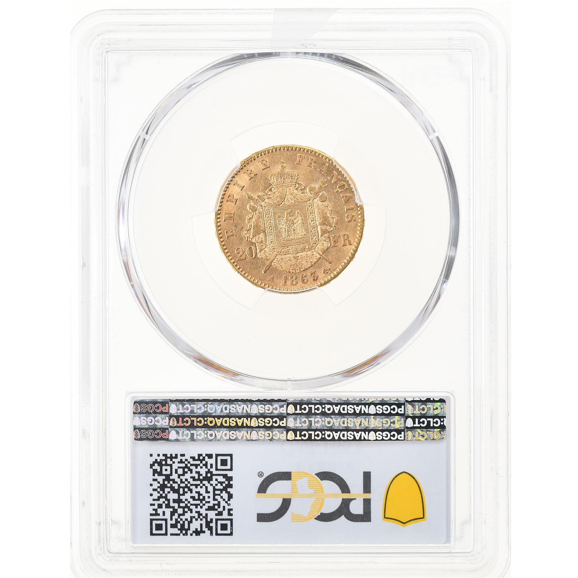 Munten, Frankrijk, Napoleon III, Napoléon III, 20 Francs, 1863, Paris, PCGS