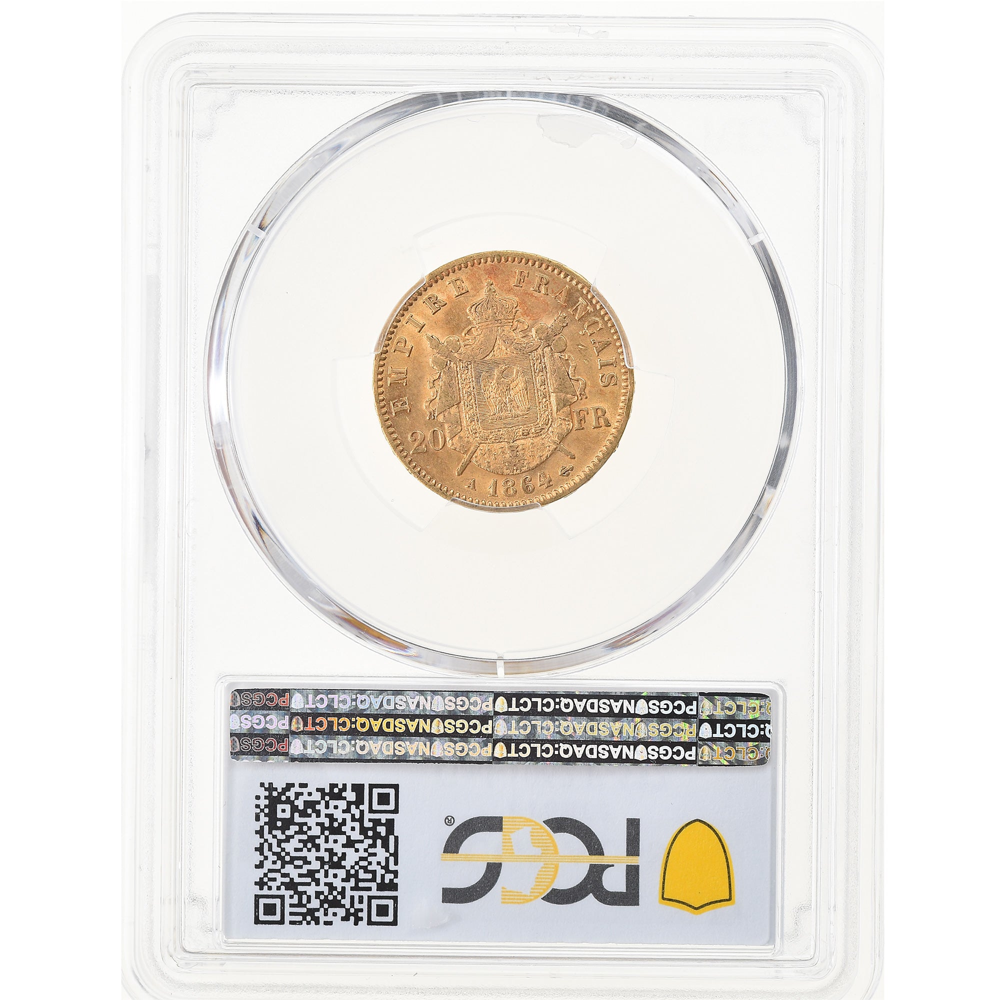Monnaie, France, Napoleon III, Napoléon III, 20 Francs, 1864, Paris, PCGS