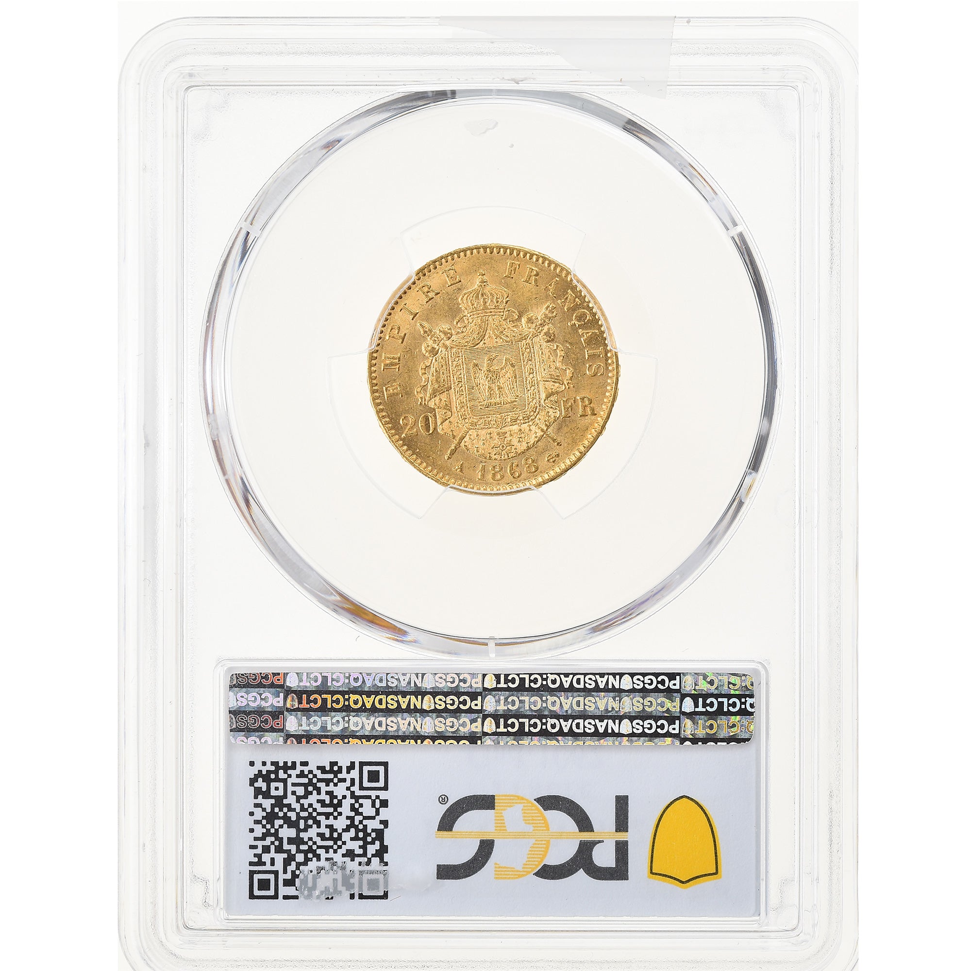 Monnaie, France, Napoleon III, Napoléon III, 20 Francs, 1868, Paris, PCGS