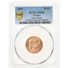 Münze, Frankreich, Marianne, 20 Francs, 1907, Paris, PCGS, MS66, STGL, Gold
