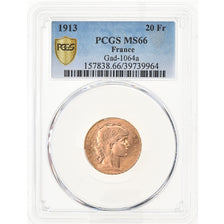 Coin, France, Marianne, 20 Francs, 1913, Paris, PCGS, MS66, MS(65-70), Gold