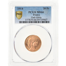 Monnaie, France, Marianne, 20 Francs, 1914, PCGS, MS66, FDC, Or, Gadoury:1064a