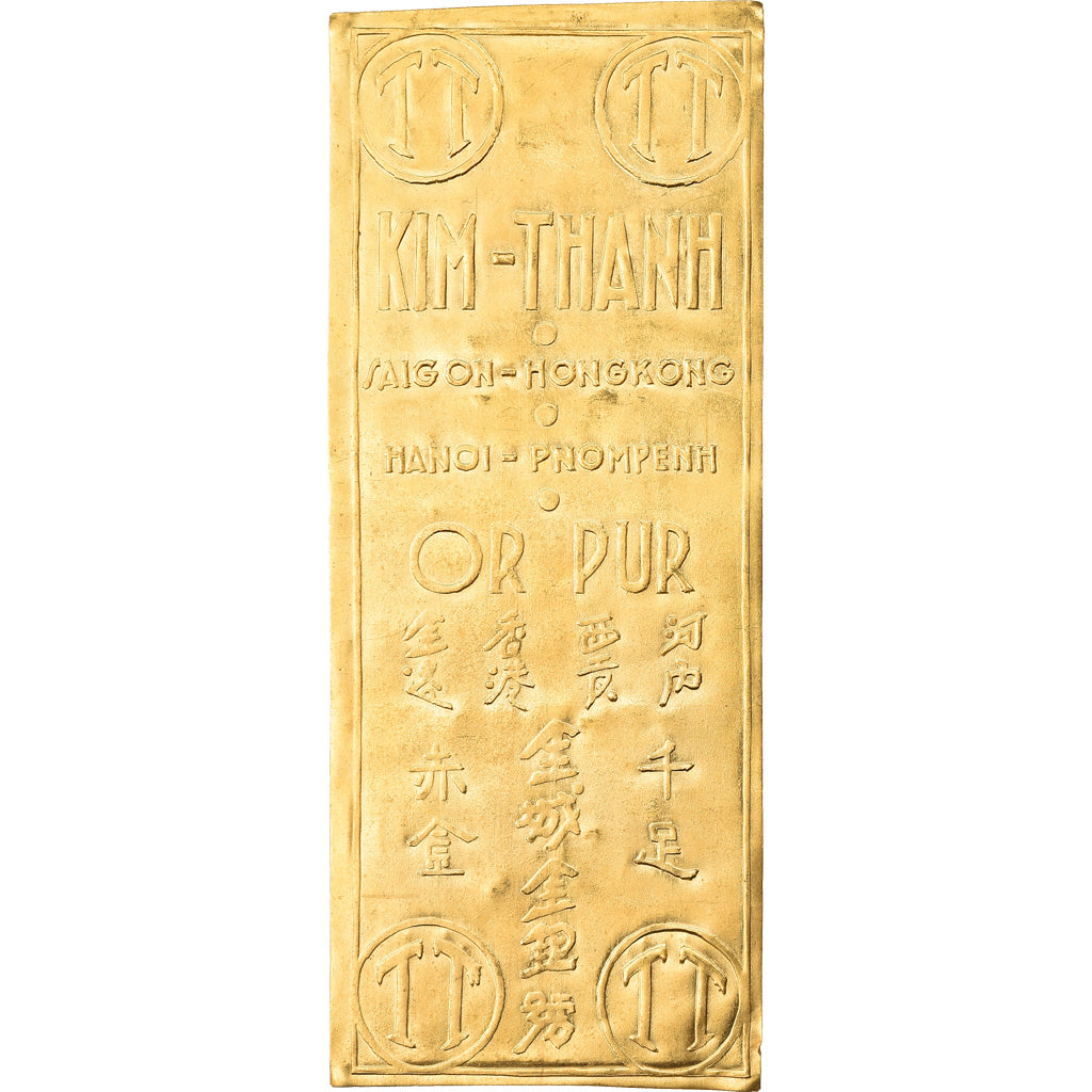 Coin, Indochina, Kim-Thanh, Gold plate, AU(50-53), Gold, Lecompte:327