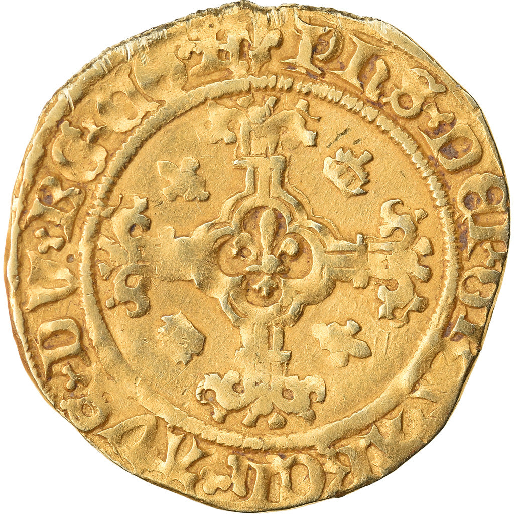 Monnaie, Pays-Bas, 1/2 Florin d'or au Saint Philippe, Bruges, Rare, TTB, Or