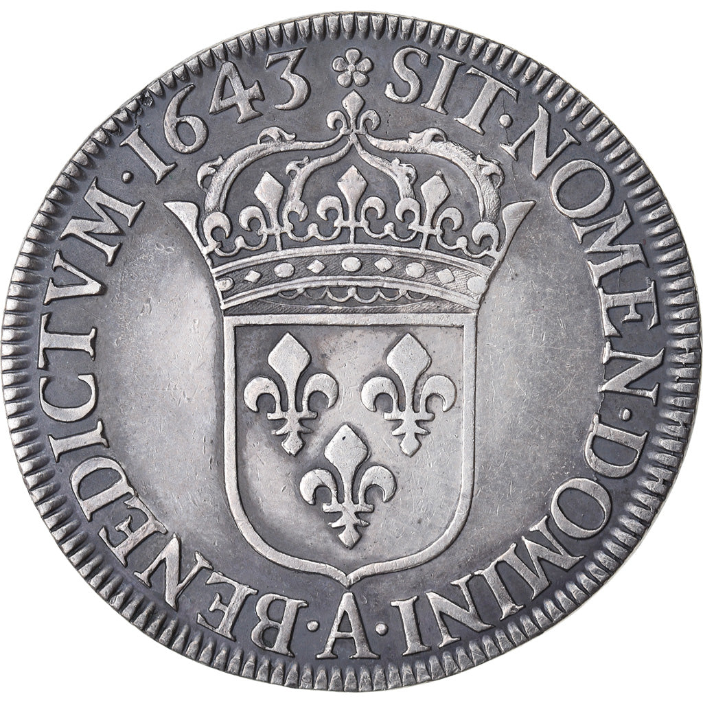 Munten, Frankrijk, Louis XIV, Écu à la mèche courte, Ecu, 1643, Paris, PR